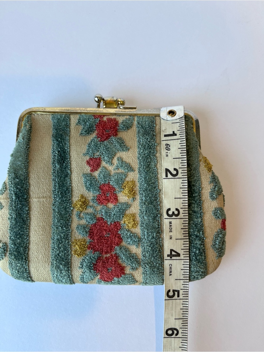 Vintage Tapestry Coin Purse Floral 60’s - Picture 7 of 7